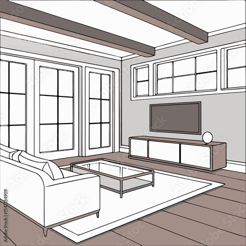 modern living room with fireplace