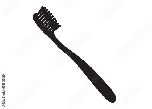 Toothbrush logo silhouette vector, Toothbrush logo icon, toothbrush silhouette vector illustration, simple black toothbrush silhouette logo vector on a white background.