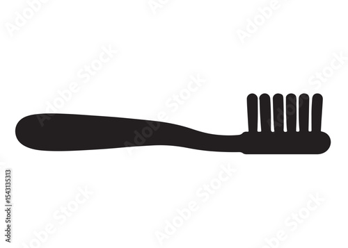 Toothbrush logo silhouette vector, Toothbrush logo icon, toothbrush silhouette vector illustration, simple black toothbrush silhouette logo vector on a white background.