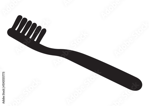 Toothbrush logo silhouette vector, Toothbrush logo icon, toothbrush silhouette vector illustration, simple black toothbrush silhouette logo vector on a white background.