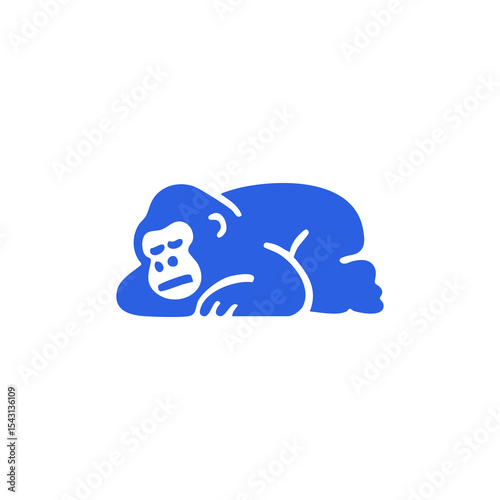 Simple graphic of a sleeping gorilla