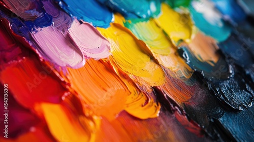 a paint palette, all shades of different background colors in three-dimensional paint strokes of different sizes and directions, as well as different shades of all shades with the addition of small am