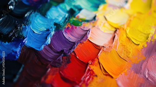 a paint palette, all shades of different background colors in three-dimensional paint strokes of different sizes and directions, as well as different shades of all shades with the addition of small am