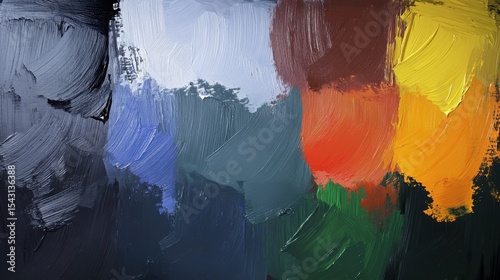 a paint palette, all shades of different background colors in three-dimensional paint strokes of different sizes and directions, as well as different shades of all shades with the addition of small am