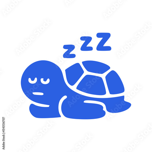 Blue turtle sleeping