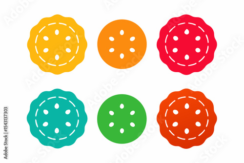 set of Paratha icon vector silhouette illustration isolated on white background
