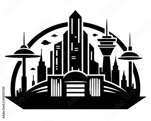 Futuristic City Vector Art