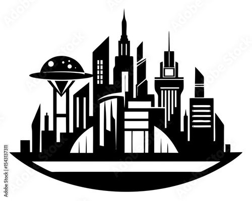 Futuristic City Vector Art