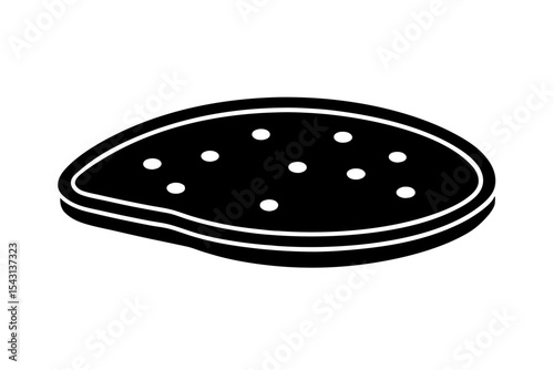 Paratha vector silhouette illustration isolated on white background
