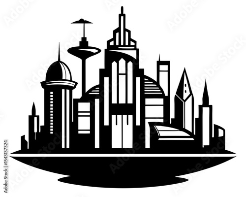 Futuristic City Vector Art
