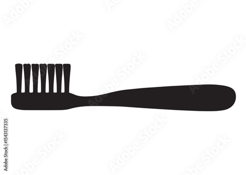 Toothbrush logo silhouette vector, Toothbrush logo icon, toothbrush silhouette vector illustration, simple black toothbrush silhouette logo vector on a white background.