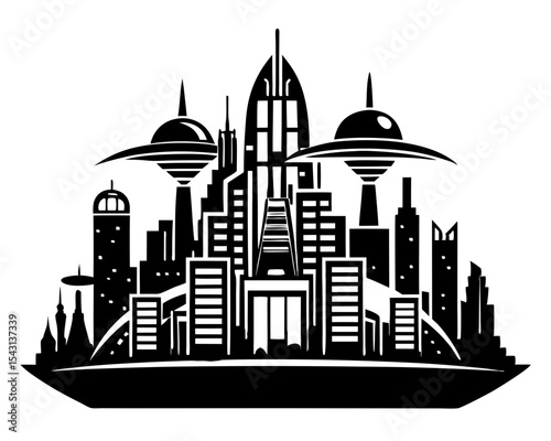 Futuristic City Vector Art