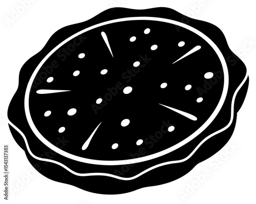 Paratha vector silhouette illustration isolated on white background