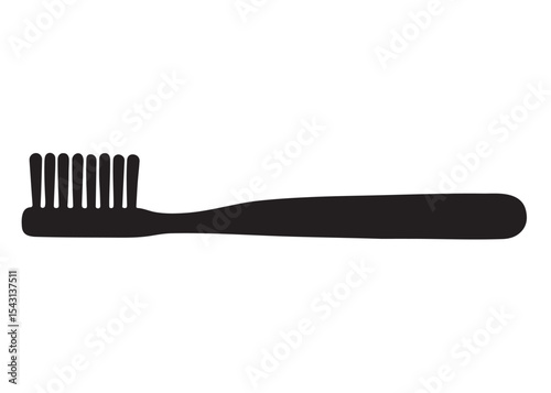 Toothbrush logo silhouette vector, Toothbrush logo icon, toothbrush silhouette vector illustration, simple black toothbrush silhouette logo vector on a white background.