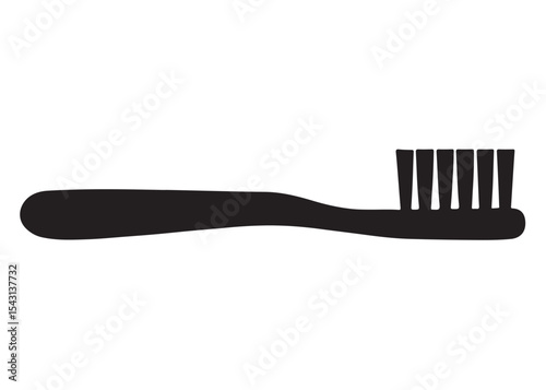 Toothbrush logo silhouette vector, Toothbrush logo icon, toothbrush silhouette vector illustration, simple black toothbrush silhouette logo vector on a white background.
