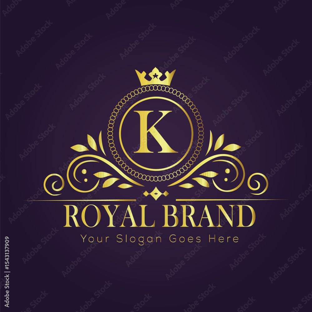 Fototapeta premium Letter luxury gold logo concept