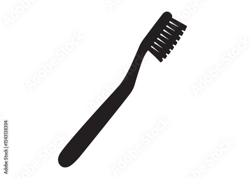 Toothbrush logo silhouette vector, Toothbrush logo icon, toothbrush silhouette vector illustration, simple black toothbrush silhouette logo vector on a white background.
