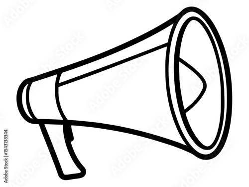 hand holding megaphone line art,megaphone outline illustration