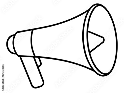 hand holding megaphone line art,megaphone outline illustration