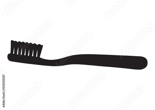 Toothbrush logo silhouette vector, Toothbrush logo icon, toothbrush silhouette vector illustration, simple black toothbrush silhouette logo vector on a white background.
