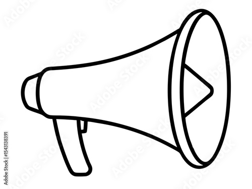 hand holding megaphone line art,megaphone outline illustration