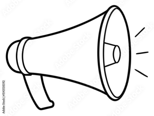 hand holding megaphone line art,megaphone outline illustration