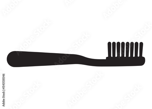 Toothbrush logo silhouette vector, Toothbrush logo icon, toothbrush silhouette vector illustration, simple black toothbrush silhouette logo vector on a white background.