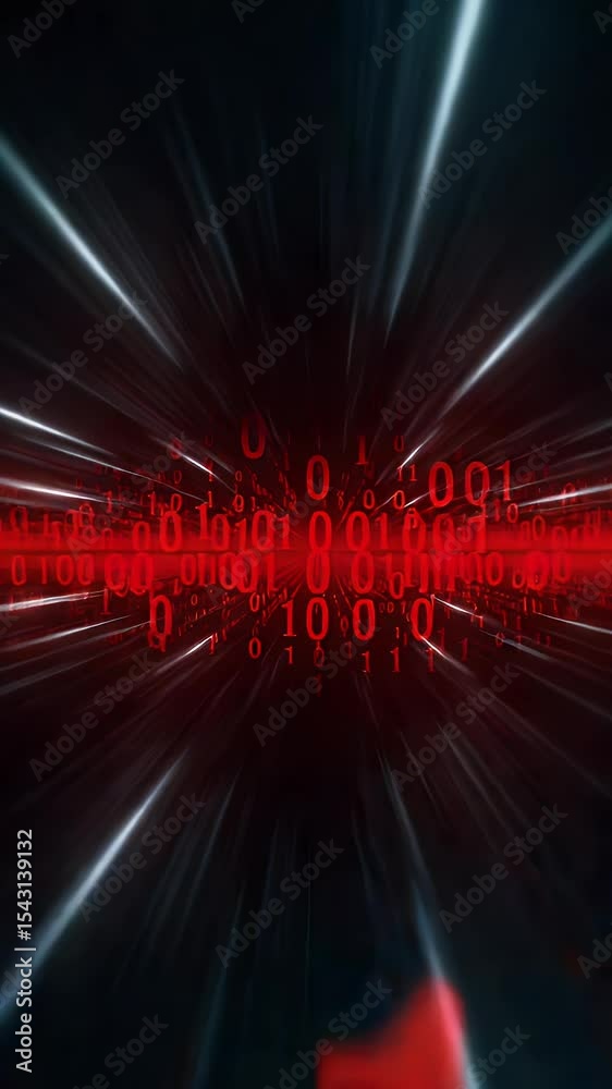 Abstract Binary Code Data Digital Red Technology Background