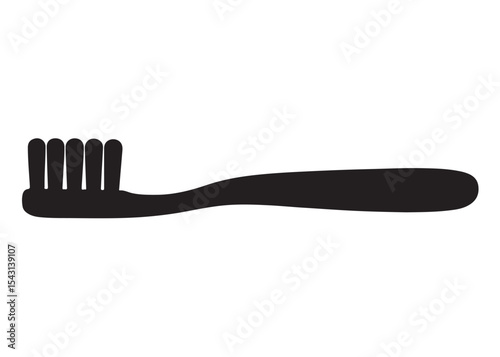 Toothbrush logo silhouette vector, Toothbrush logo icon, toothbrush silhouette vector illustration, simple black toothbrush silhouette logo vector on a white background.