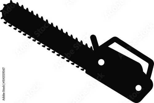 Chainsaw silhouette vector, Lumberjack icon vector