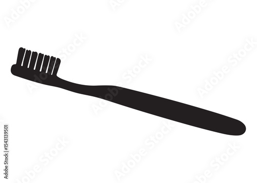 Toothbrush logo silhouette vector, Toothbrush logo icon, toothbrush silhouette vector illustration, simple black toothbrush silhouette logo vector on a white background.