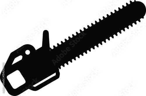 Chainsaw silhouette vector, Lumberjack icon vector