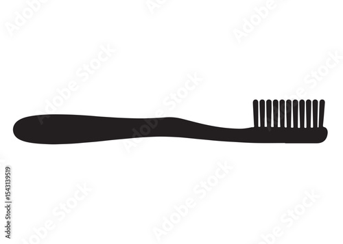 Toothbrush logo silhouette vector, Toothbrush logo icon, toothbrush silhouette vector illustration, simple black toothbrush silhouette logo vector on a white background.