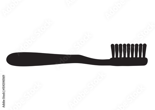 Toothbrush logo silhouette vector, Toothbrush logo icon, toothbrush silhouette vector illustration, simple black toothbrush silhouette logo vector on a white background.