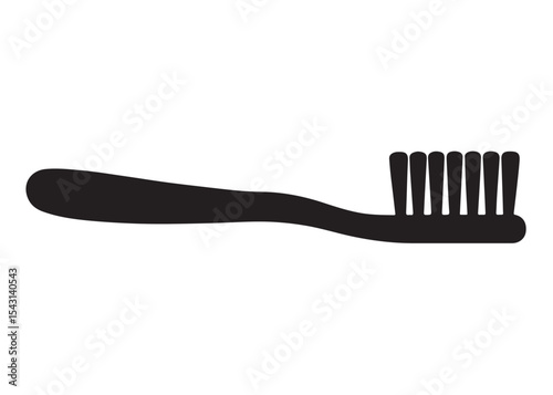 Toothbrush logo silhouette vector, Toothbrush logo icon, toothbrush silhouette vector illustration, simple black toothbrush silhouette logo vector on a white background.