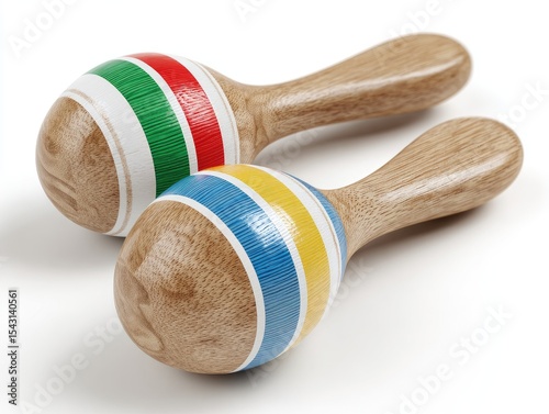 Pair of colorful wooden maracas
