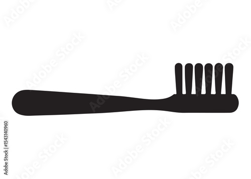 Toothbrush logo silhouette vector, Toothbrush logo icon, toothbrush silhouette vector illustration, simple black toothbrush silhouette logo vector on a white background.