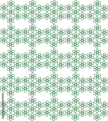 Islamic and decorative art pattern for background in green color