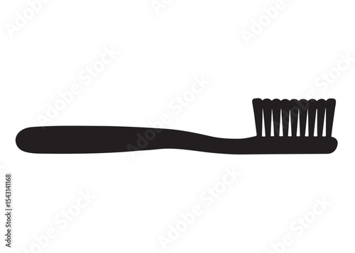 Toothbrush logo silhouette vector, Toothbrush logo icon, toothbrush silhouette vector illustration, simple black toothbrush silhouette logo vector on a white background.