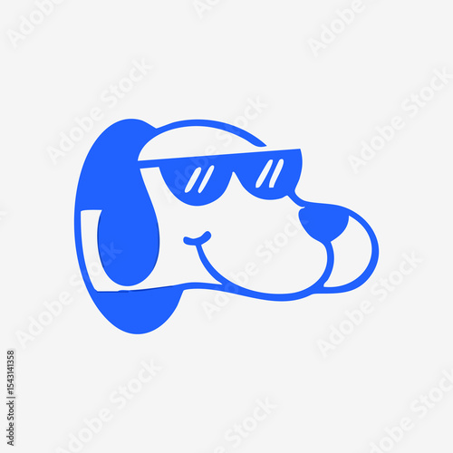 Blue dog wearing sunglasses