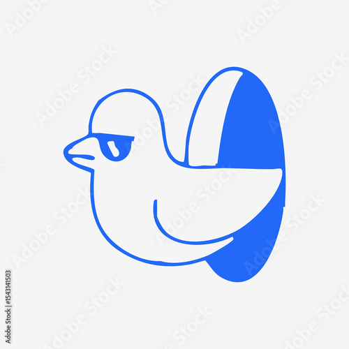 Simple blue bird graphic