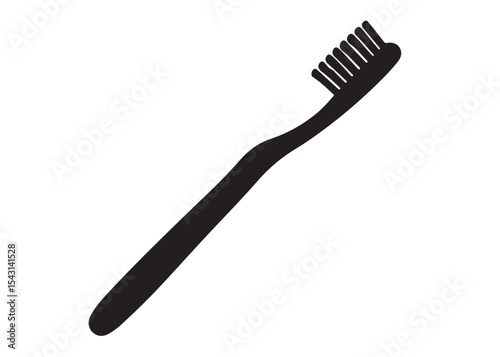 Toothbrush logo silhouette vector, Toothbrush logo icon, toothbrush silhouette vector illustration, simple black toothbrush silhouette logo vector on a white background.
