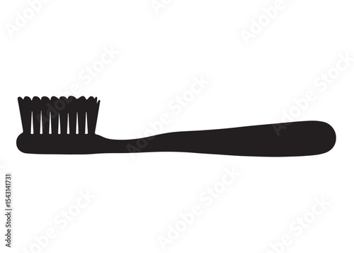 Toothbrush logo silhouette vector, Toothbrush logo icon, toothbrush silhouette vector illustration, simple black toothbrush silhouette logo vector on a white background.