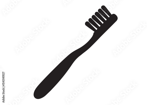 Toothbrush logo silhouette vector, Toothbrush logo icon, toothbrush silhouette vector illustration, simple black toothbrush silhouette logo vector on a white background.