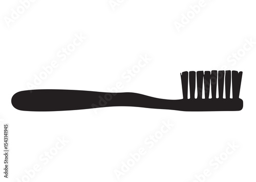Toothbrush logo silhouette vector, Toothbrush logo icon, toothbrush silhouette vector illustration, simple black toothbrush silhouette logo vector on a white background.