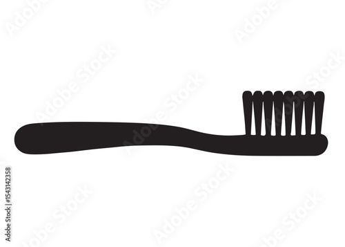 Toothbrush logo silhouette vector, Toothbrush logo icon, toothbrush silhouette vector illustration, simple black toothbrush silhouette logo vector on a white background.