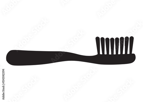 Toothbrush logo silhouette vector, Toothbrush logo icon, toothbrush silhouette vector illustration, simple black toothbrush silhouette logo vector on a white background.