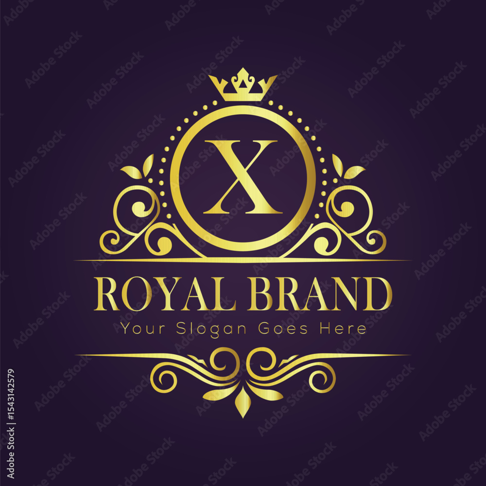 Fototapeta premium Letter luxury gold logo concept