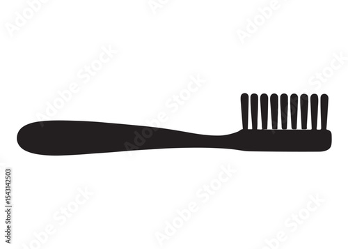 Toothbrush logo silhouette vector, Toothbrush logo icon, toothbrush silhouette vector illustration, simple black toothbrush silhouette logo vector on a white background.