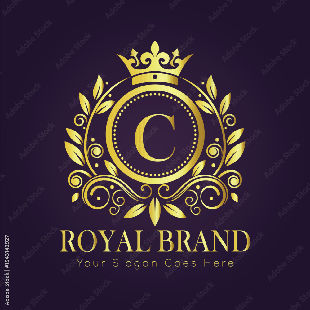 Fototapeta premium Letter luxury gold logo concept